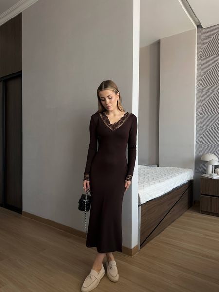 Жіноча сукня з мережива та віскози Nonna SNBA-423 фото