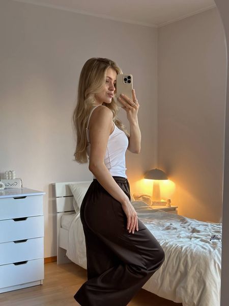 Жіночі штани з дабл шовку базова модель Yvette SESY-379 фото